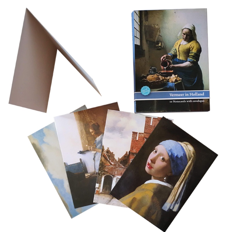 Greeting Card Johannes Vermeer Dipinting, Carta d'invito include buste bianche.Design personalizzato